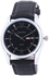 Charles Delon Men's Black Dial Leather Band Watch - 5717