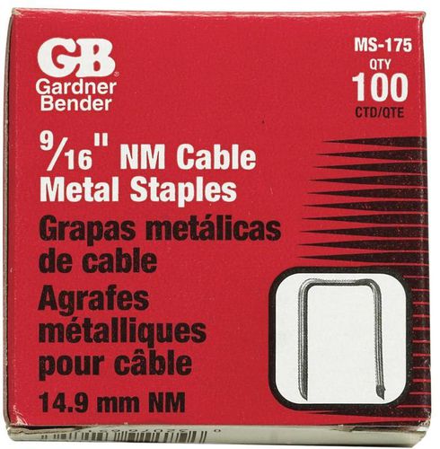 Gardner Bender Steel Insulated Cable Staples (3.175 x 1.429 cm, 100 Pc.)