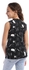 Andora Girls Sleeveless Patterned V-Neck Top - Black