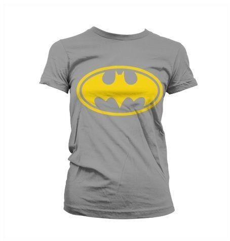Geeqshop Batman T-Shirt For Women- Grey Yellow Large