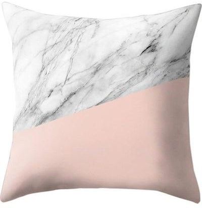 Decorative Cushion Cover Pink/White/Grey 45x45cm