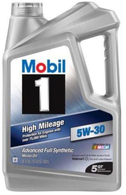 Mobil 1 5W-30 High Mileage Full Synthetic Motor Oil, 5Liter