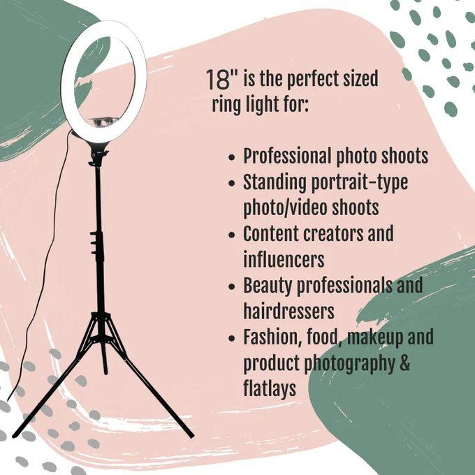 Generic 18 Inch Selfie Ring Light With 2.1M Tripod Stand 3 Phone Holder 18", 18INCH RINGLIGHT And Remote