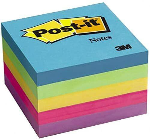 3m Postit 654 Trendy Self Stick Notes Square 3 X 3 500 Notes Blue Green Pink Purple Yellow