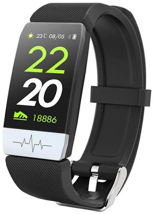 2020 Smart Bracelet T1s with Body Temperature ECG Fitness Tracker Waterproof Heart Rate Monitor Smart Watch Sport Men Women Band