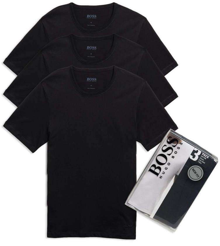 Hugo Boss Men'S 3 Pack Round Neck Undershirt, 50236735 Black, L