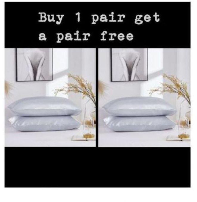 4pcs White Satin Pillowcase Bed Pillow Case