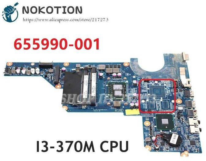 655985~001 Laptop mainboard For HP Pavilion G4 G6 G7 intel HM55 +Core i3~370M CPU+GeForce GT520M DAR18DMB6D1 REV D Mainboard