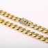 Stainless Steel Cuban Link Zircon Stoned 18k Chain 316L Gold