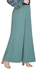 Smoky Egypt Wide Leg High Waist Crepe Pants With Flat Front And Elastic Back Band - Mint