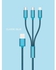 Emy Multi Charger Cable For iPhone & 2 Micro -1.5M 3 In 1 Usb - Blue - 447