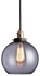 Generic Smoke Glass Pendant Hanging Lamp Vintage Copper Socket Globe Lamp-Smoky Gray