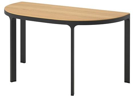 BEKANT Conference table, white stained oak veneer, black