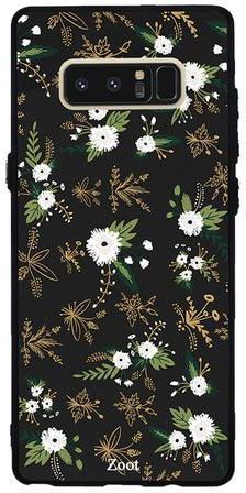 Thermoplastic Polyurethane Protective Case Cover For Samsung Galaxy Note 8 Black White Flowers
