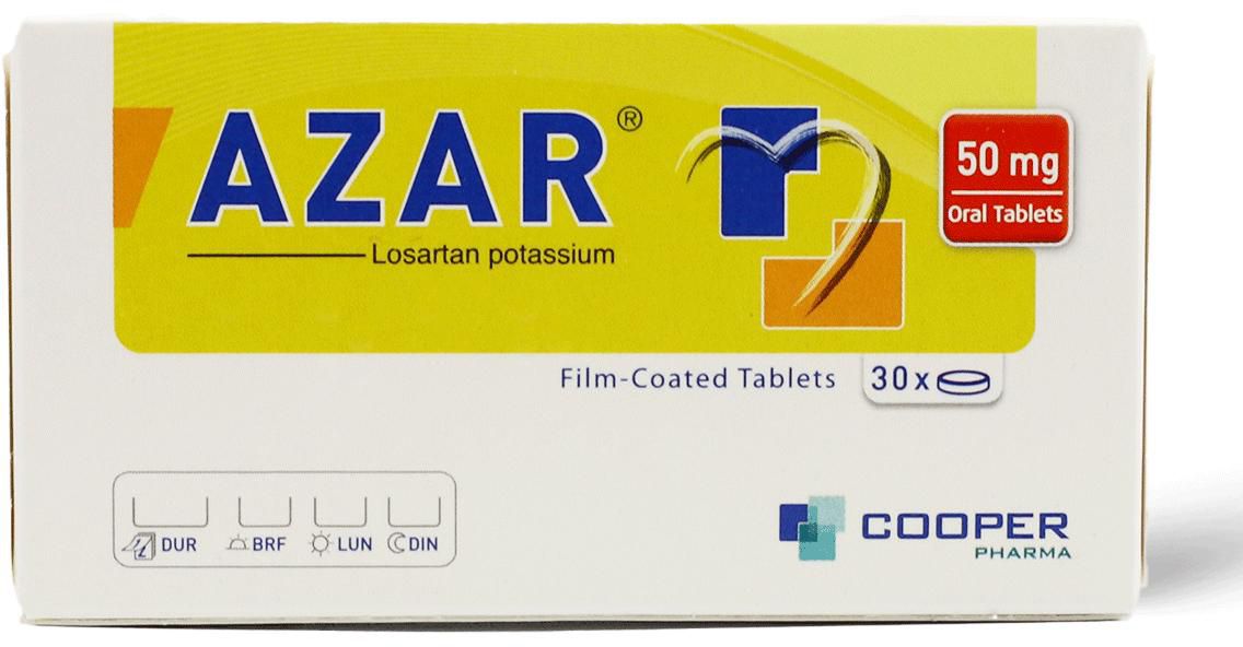 Azar 50 Mg, For High Blood Pressure - 30 Tablets