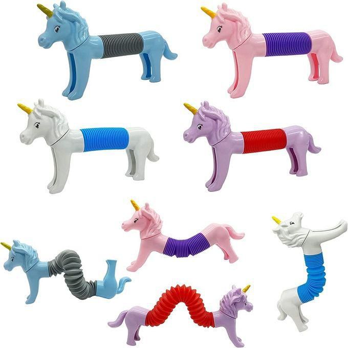 Pop Tube Unicorn Stress Relief And Anxiety Fidget Toy Sensory 4 Pcs