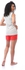 Andora Heather Grey Printed Top & Red Shorts Pajama Set