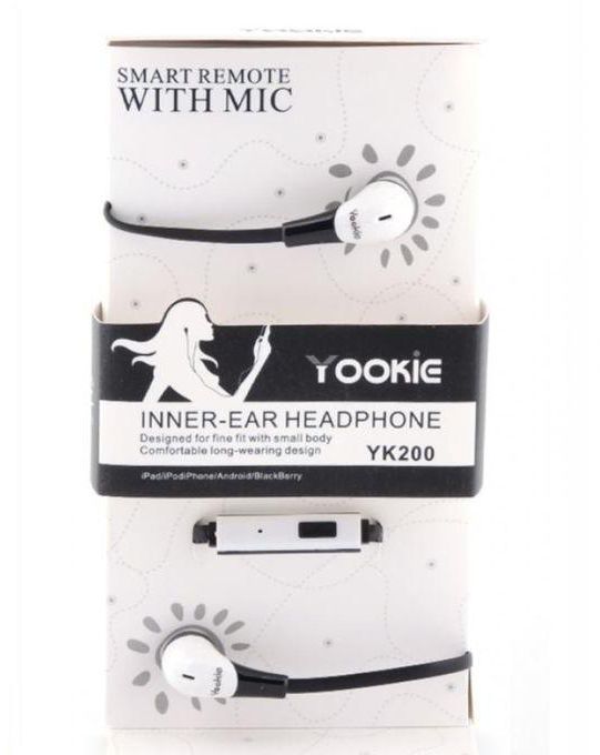 YooKie YK-200 Super Bass Earphones - White/Black