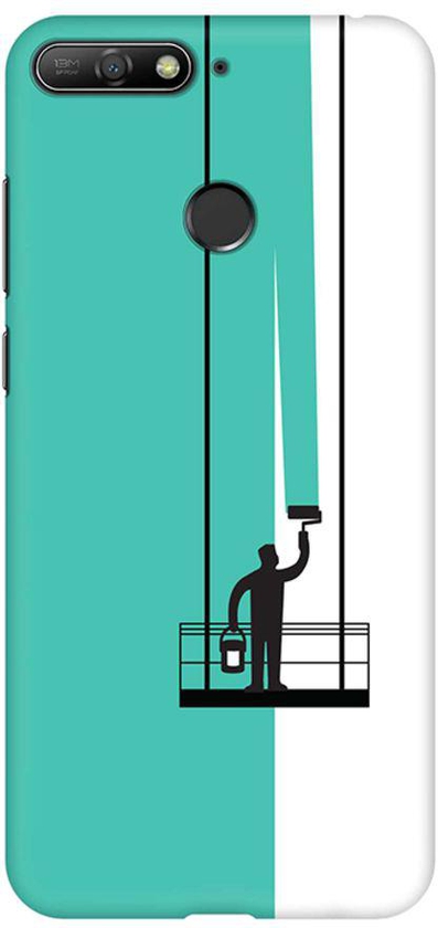 Matte Finish Slim Snap Basic Case Cover For Huawei Y6 Prime (2018) Paint Hanger (Green)
