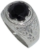 Silver Black Zircon Ring Classic Design