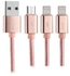 Baseus Dual 8 Pin +Micro USB Charging Sync Data Cable 1.2M - Rose Gold
