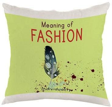 Meaning Of Fashion Printed Cushion Cover White/Green/Red 40 x 40centimeter
