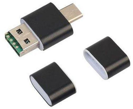 Memory Card Reader USB Type C OTG Adapter Connector For Mobile Black