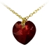 Vera Perla 10k Yellow Gold 7mm Heart Cut Garnet Necklace [10KGH]