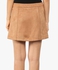 Brown Buttoned Faux Suede Skirt