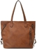 Stylish Brown Tote Bag with Bonus Small Pouch for Women - Aesthetic Crossbody Bag Leather Handbag Travel, Work