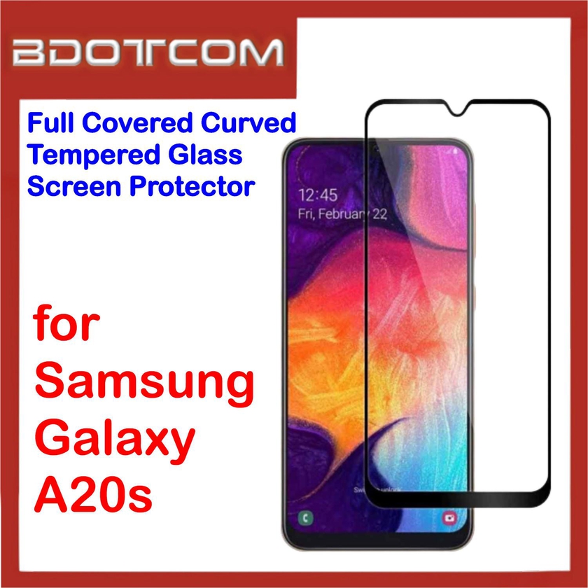 Bdotcom Full Covered Tempered Glass Screen for Samsung Galaxy A20s (Black)