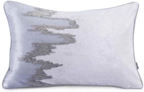 PAN Home Zandrail Hand Embroidered Filled Cushion 30x50cm - Silver