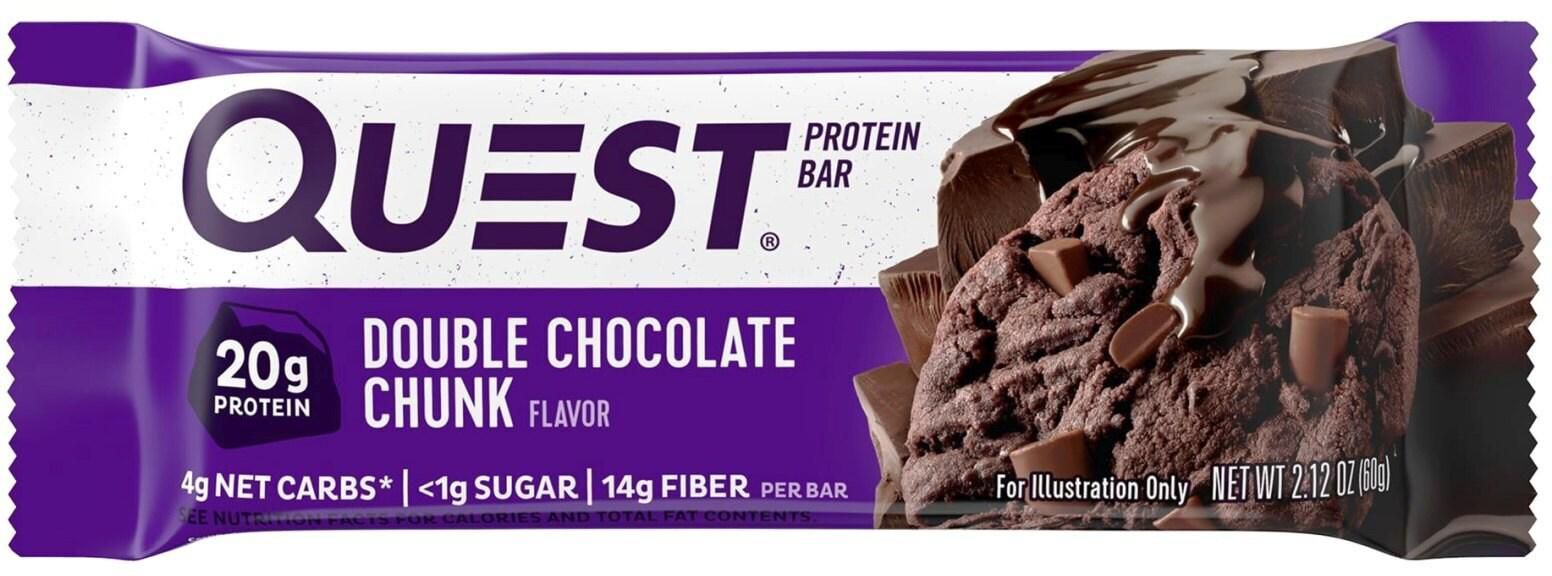 Quest Nutrition Gluten-Free Double Chocolate Chunk Flavoured Protein Bar 60g