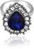Silver Plated Ring With Blue and White Crystals (ANT168RI)