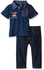 US Polo Association Baby Boys' Polo Shirt And Pant Set, Indigo Blue Heather