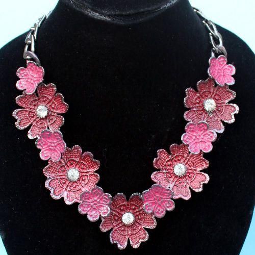 Chunky Floral Metal Necklace
