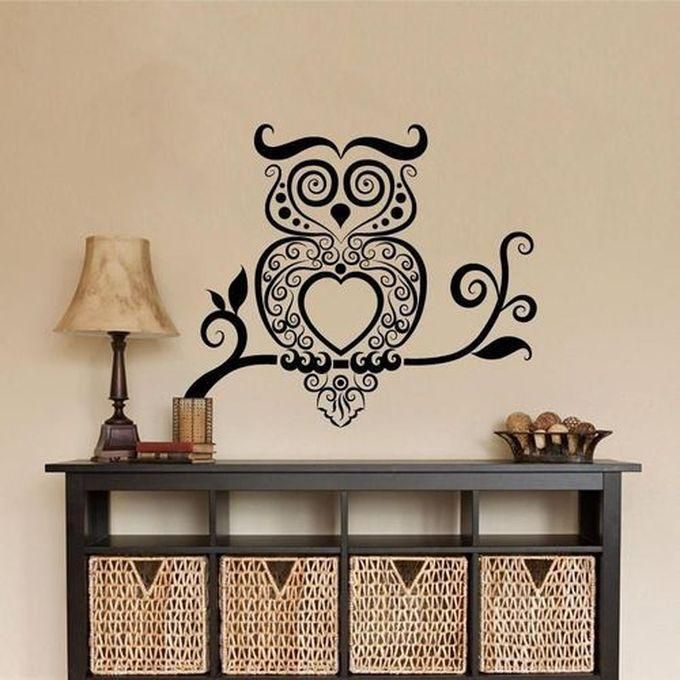 Decorative Owl Wall Sticker – Black