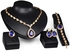 4pcs/set Pendant Necklaces Earring Bracelet Ring Set Rhinestone Jewelry Set Crystal Fashion Women Necklace Bridal Accessories