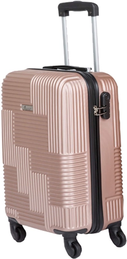 Senator Hard Case LargeLuggage Trolley Suitcase for Unisex ABS Lightweight Travel Bag with 4 Spinner Wheels KH110 Rose Gold
