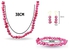 Vera Perla 10K Light Fuchsia Pearls Elastic Bracelet Jewelry Set - 3 Pieces