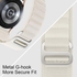 20mm Stretch Nylon Metal Alpine Loop Woven Strap For Samsung Galaxy Watch 5 40mm 44mm Watch 5 Pro 45m With Titanium G Hook White