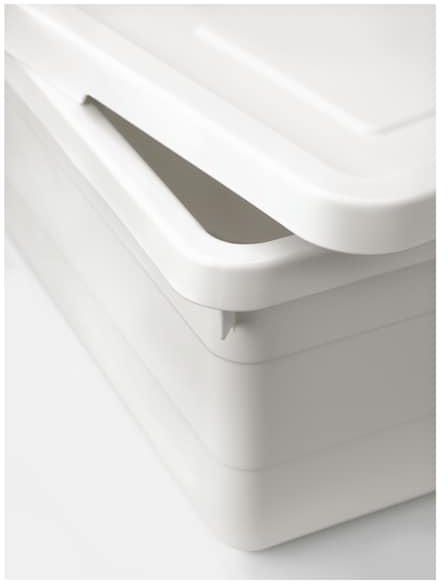 SOCKERBIT صندوق بغطاء, أبيض, ‎38x25x15 سم‏ - IKEA