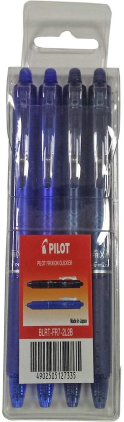 Pilot Frixion Erasable Clicker Roller Ball Pen Multicolour 0.7mm 4 PCS