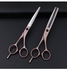 2-Piece Hair Cutting Scissors And Thinning Shears Set Rose Gold/Silver 6inch