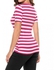 Meaneor Casual Short Sleeve V Neck Striped Slim Pullover T-Shirt Tunic Top-Rose Red