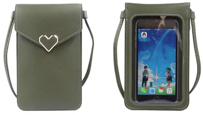 Girlfriend Gift Fashion Screen Touch Sweetie heart Ajustable Crossbody Messenger Women Phone bags