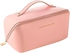 High Quality Leather Large Travel Cosmetic Bag (pink)