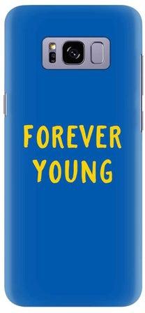غطاء حماية من سلسلة سناب كلاسيك بطبعة عبارة "Forever Young" لهاتف سامسونج جالاكسي S8 بلس أزرق/أصفر
