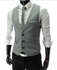 Grey Polyester Vest For Men