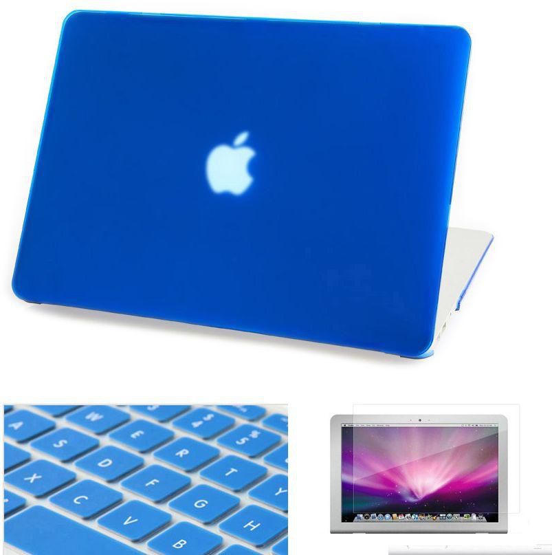 Shock Proof Memorix 3in1 Rubberized Hard Case Screen Protector Keyboard Cover for Macbook Pro 13 13.3 Blue Color